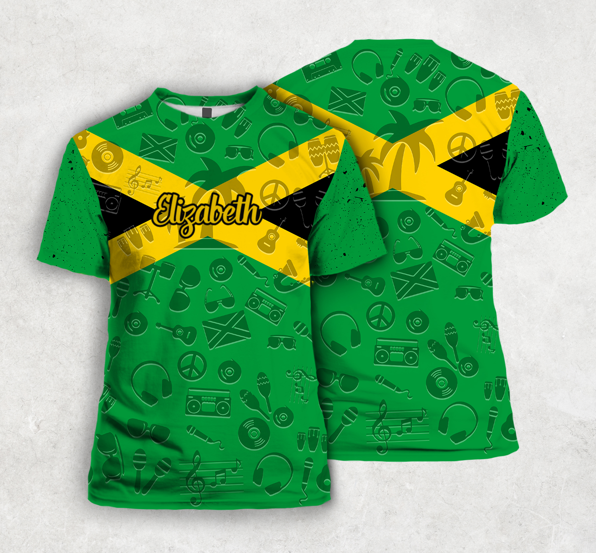 Jamaica Flag And Symbol Personalized Shirt With Your Name