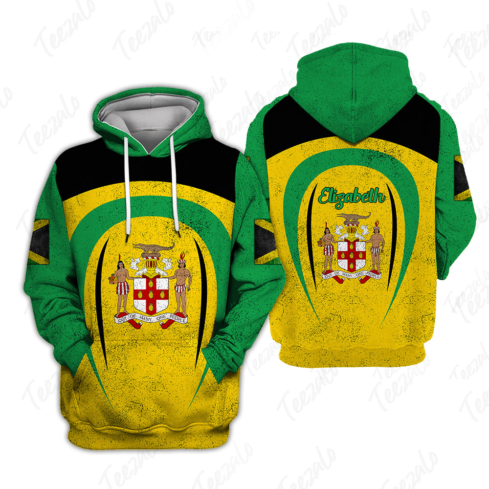 Jamaica Flag Cover Custom Your Name 3D Hoodie