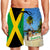 Jamaica Flag Men Beach Shorts With Palm Trees On Tropical Jamaica