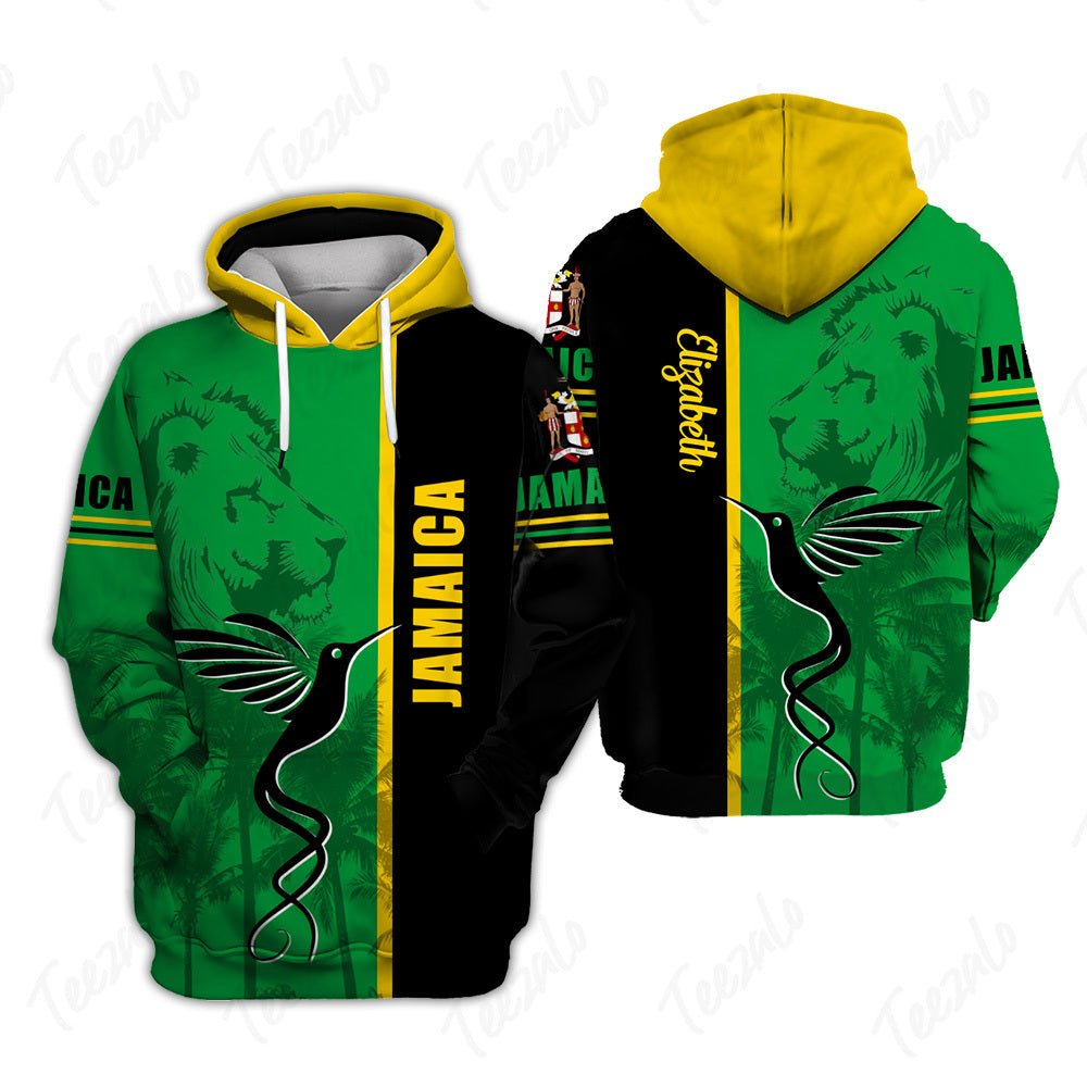 Jamaica Flag Half Landscapes Custom Your Name 3D Hoodie