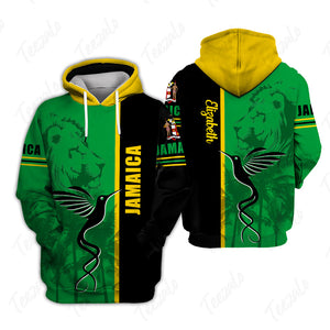Jamaica Flag Half Landscapes Custom Your Name 3D Hoodie