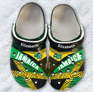 DNA Jamaican Flag Personalized Clogs Shoes