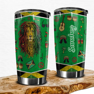 Jamaica Lion Flag Personalized Tumblers Stainless Steel