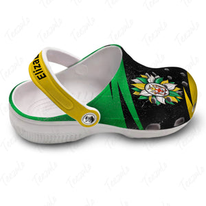 Jamaican Flag Sunflower Personalized Clogs Shoes