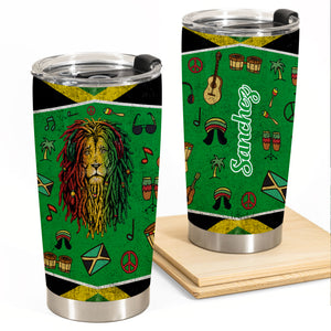 Jamaica Lion Flag Personalized Tumblers Stainless Steel