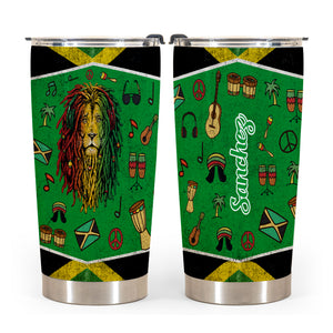 Jamaica Lion Flag Personalized Tumblers Stainless Steel