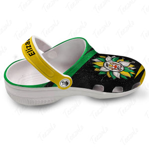 Jamaican Flag Sunflower Personalized Clogs Shoes