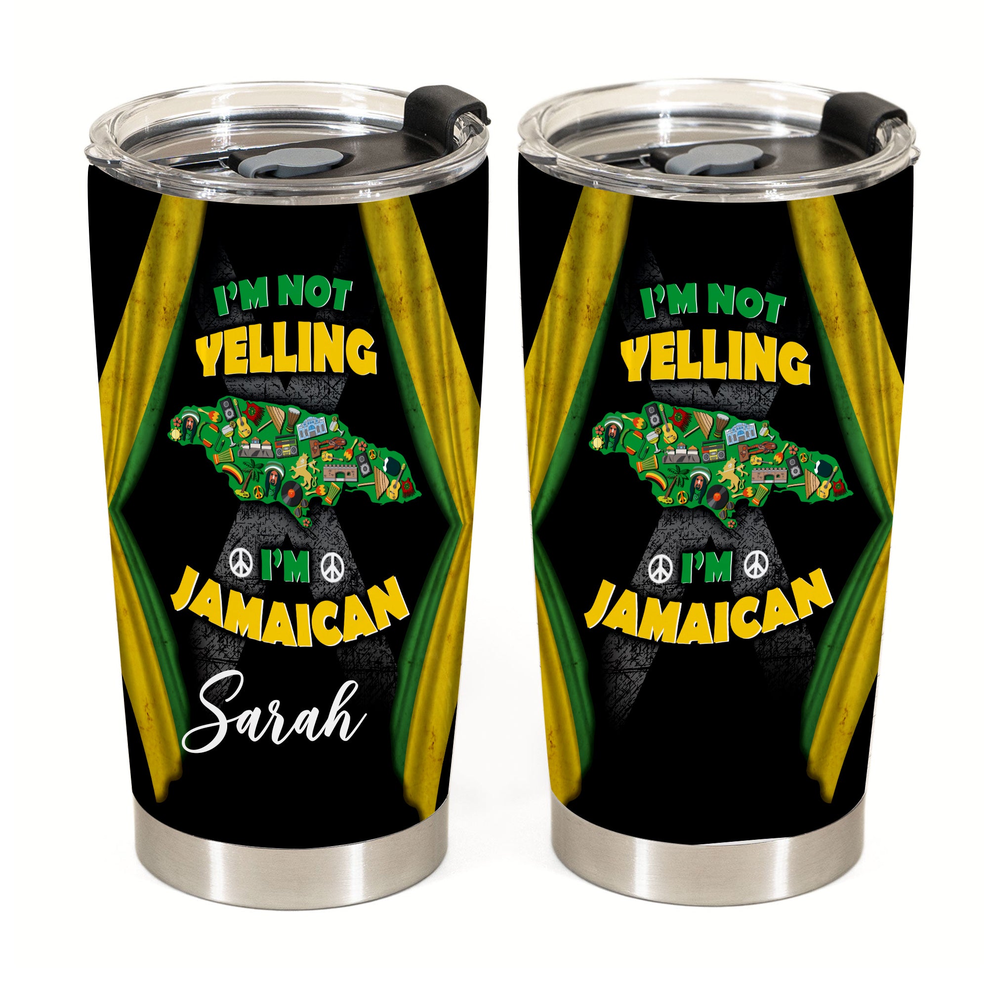 I'm Not Yelling I'm Jamaican Personalized Tumbler - Tumbler Born Teezalo