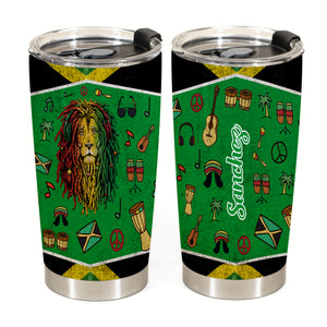Jamaica Lion Flag Personalized Tumblers Stainless Steel