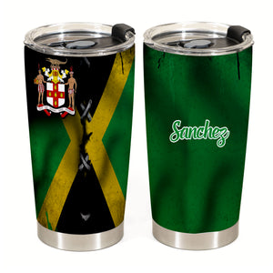 Jamaica Tumbler Symbol And Flag Personalized 20z Steel Cup