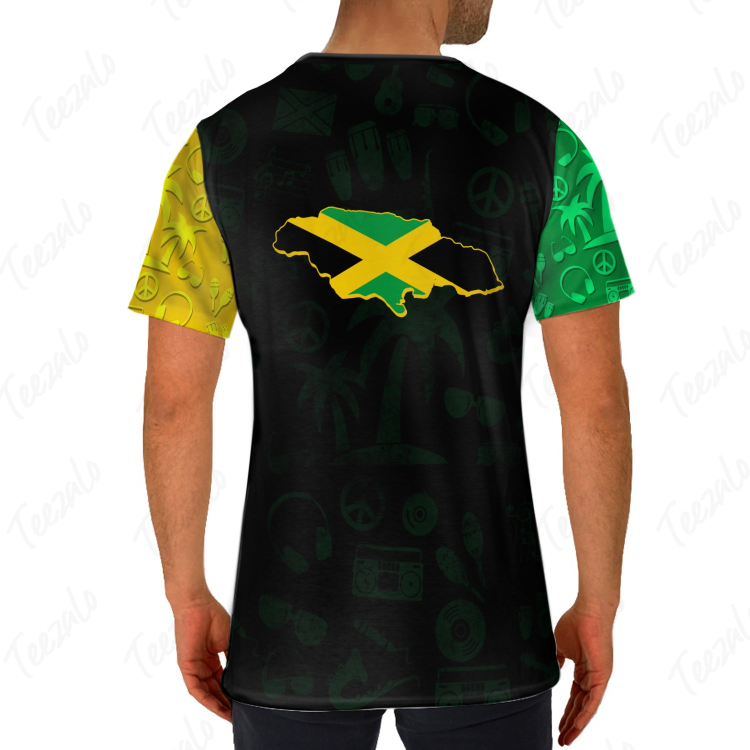 Jamaica Symbols And Map Custom Your Name 3D T-shirt - Teezalo