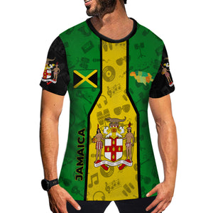 Jamaica Flag Coat of Arms 3D T-shirt With Custom Your Name