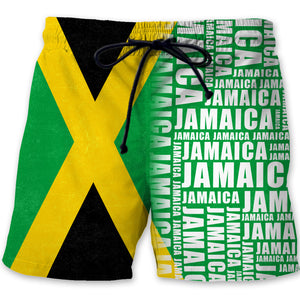Jamaica With A Half And A Half Word Men's Beach Short