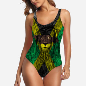 Jamaica Swimsuit With Lion On Flag