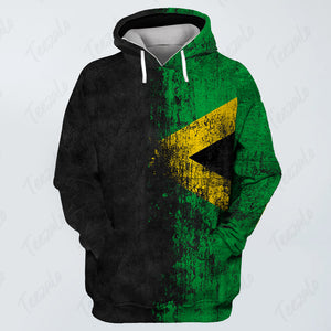 Jamaica Jamaican Flag Grunge Distressed Hoodie