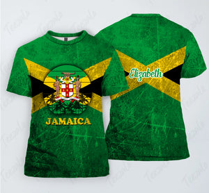 Jamaica Coat Of Arms Custom Your Name 3D T-shirt