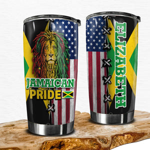 Jamaica Flag Tumbler American Flag Personalized 20z Steel Cup