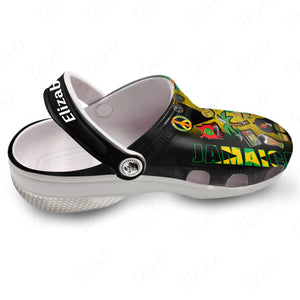 Jamaica Personalized Clog Shoes With Half Flag Symbols 