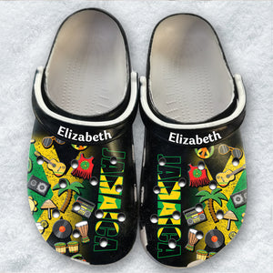 Jamaica Personalized Clog Shoes With Half Flag Symbols 