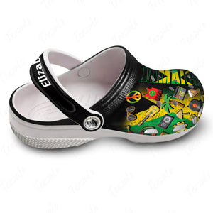 Jamaica Personalized Clog Shoes With Half Flag Symbols 