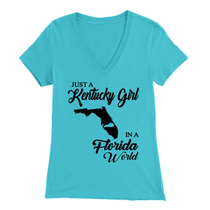 Just A Kentucky Girl In A Florida World T-shirt - T-shirt Teezalo