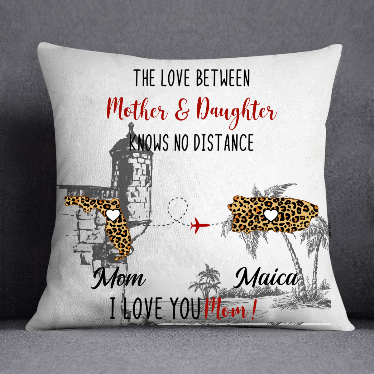 Love Between Mother And Daughter Knows No Distance Pillow, Gift For Mother Grandma From Daughter Son - Pillow Long Distance Teezalo