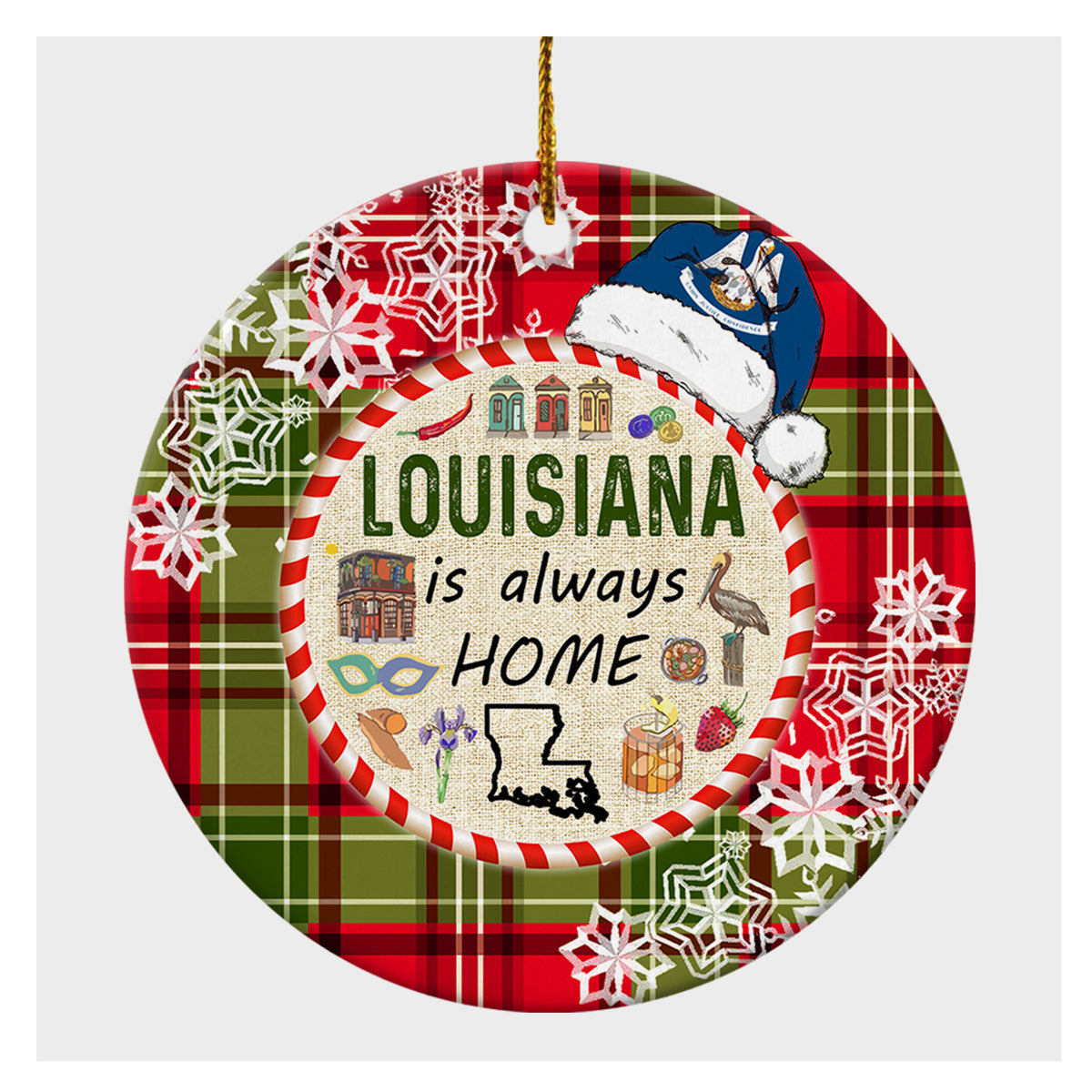 Louisiana Is Always Home Ornament