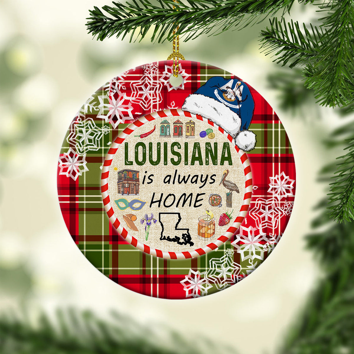 Louisiana Is Always Home Ornament