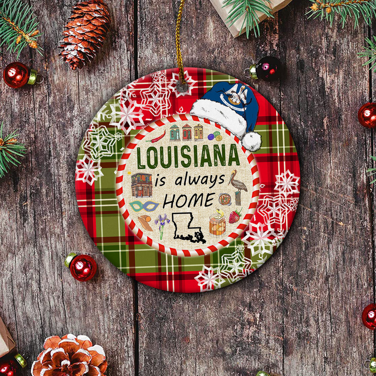 Louisiana Is Always Home Ornament