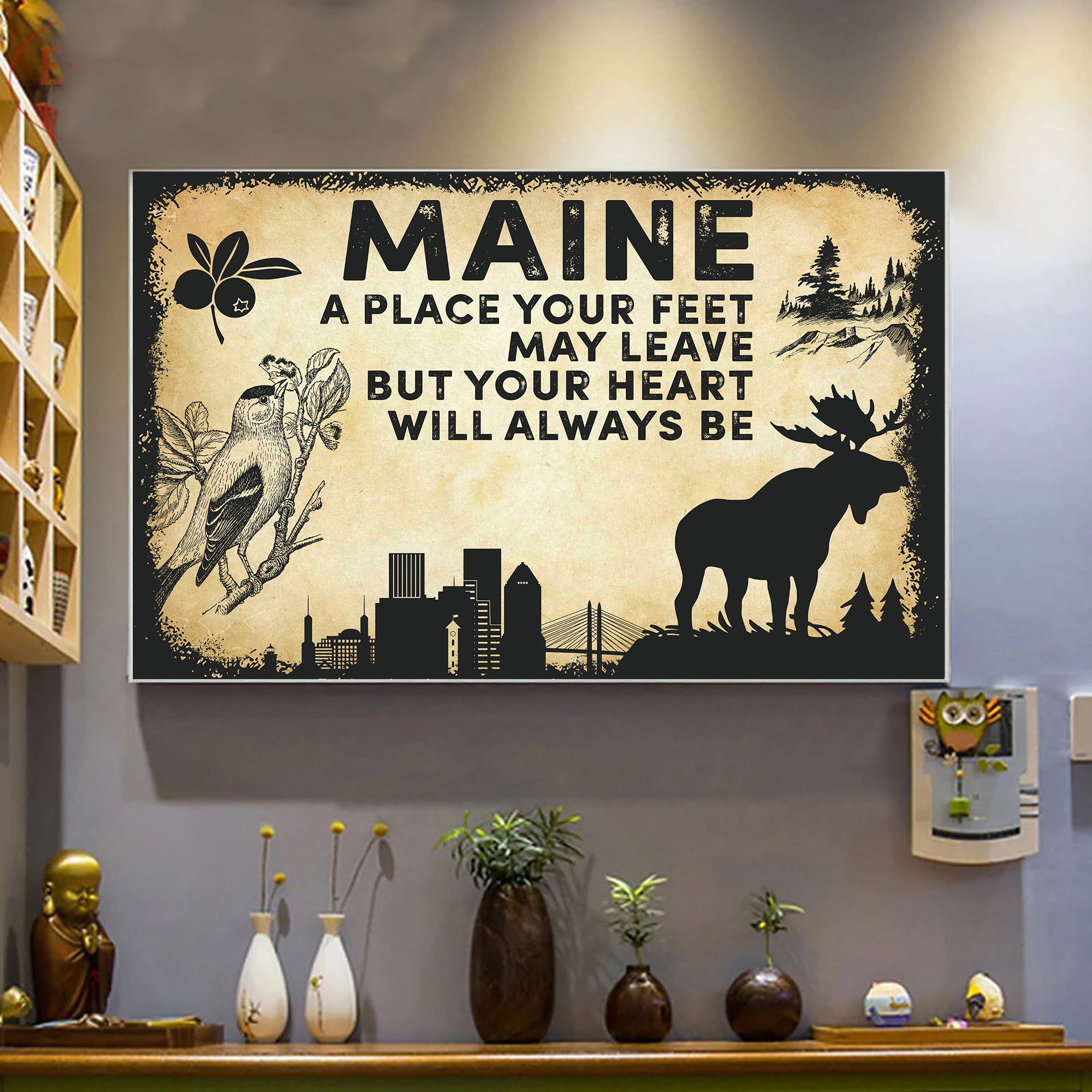 Maine A Place Your Feet May Leave Landscape Poster - Poster Teezalo