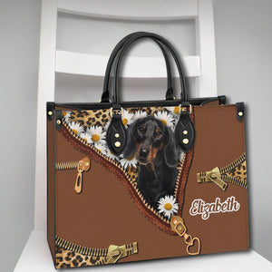 Custom Dog Lovers Leather Handbag With Your Photo 2