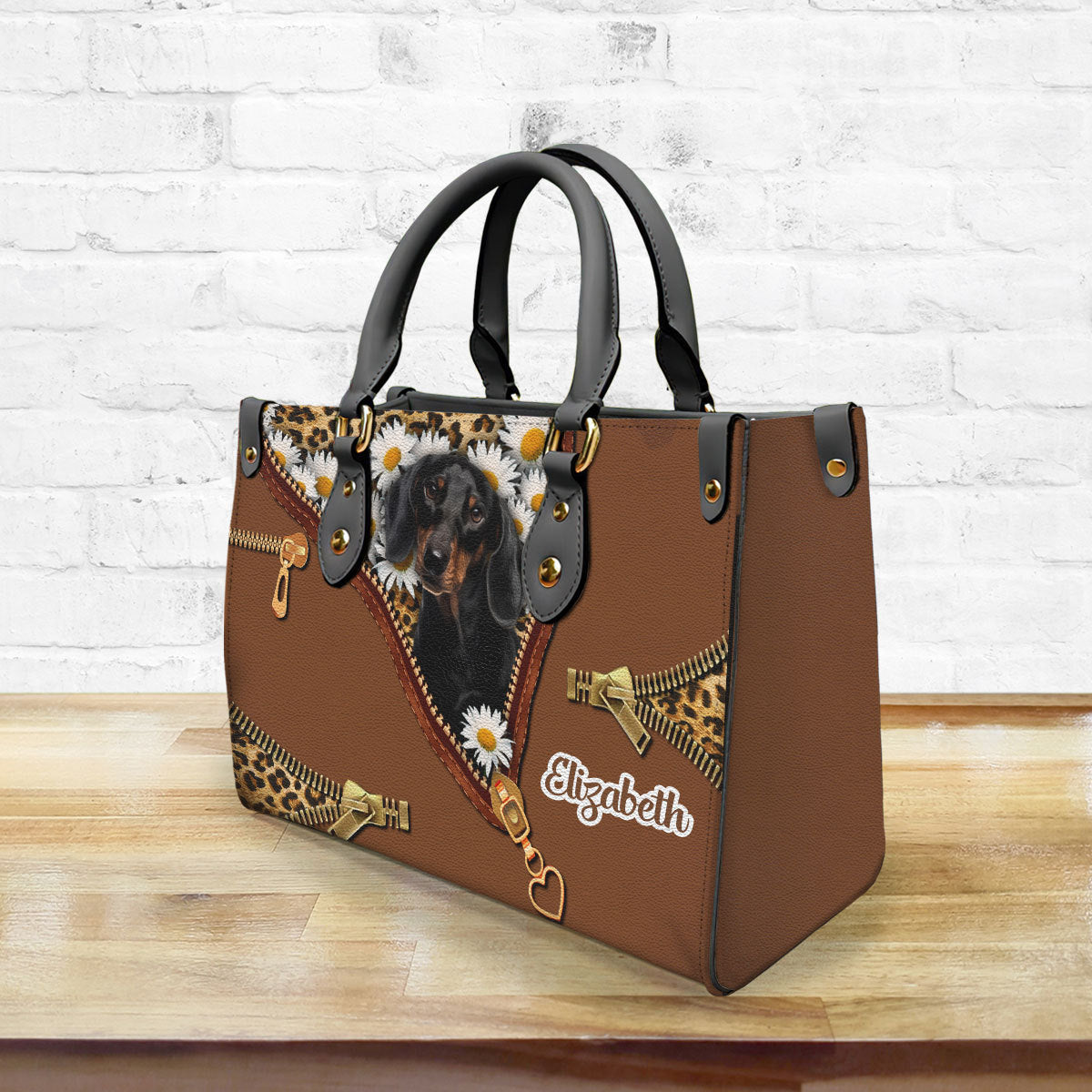 Custom Dog Lovers Leather Handbag With Your Photo 3