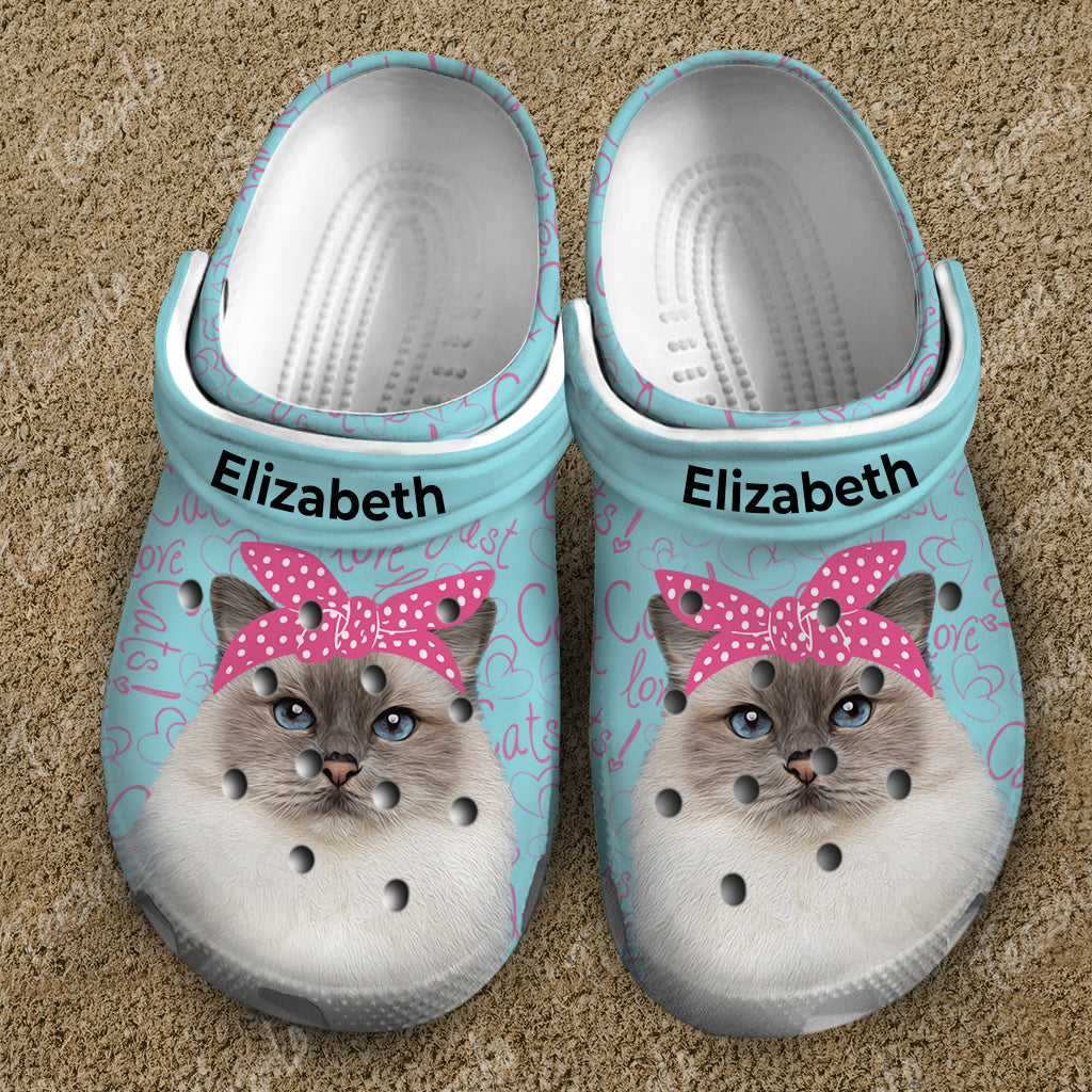 Just Love Cat Personalized Clogs Shoes - Teezalo