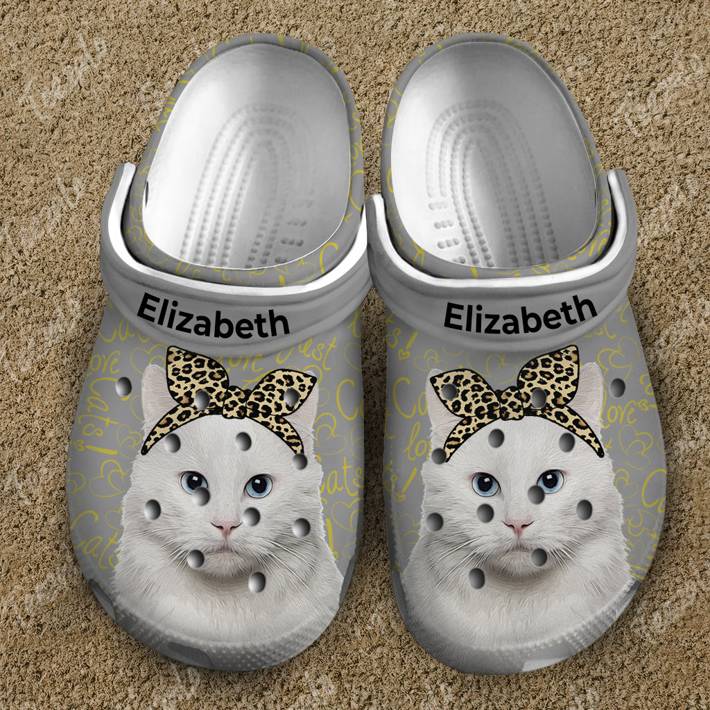 Cute Cat Meow Personalized Clogs Shoes - Teezalo