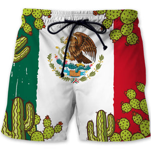 Mexico Mexican Flag Symbol Men Beach Shorts