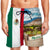 Mexico Flag Men Beach Shorts With Pyramids Of The Sun And Moon On The Avenue Of The Dead