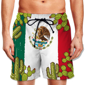 Mexico Mexican Flag Symbol Men Beach Shorts