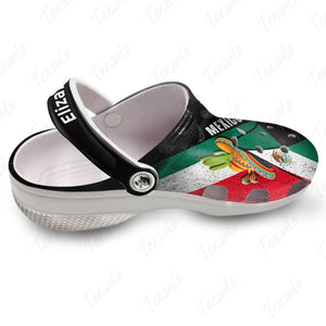 Personalized Mexico Flag Mexican Pride Clogs Shoes
