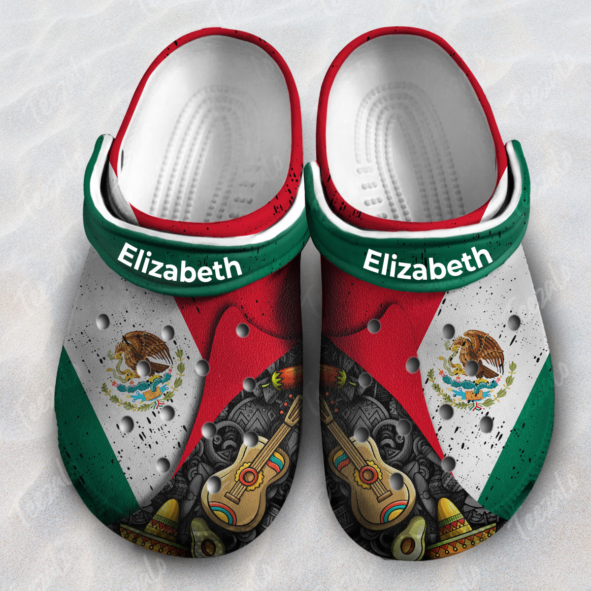 Mexico Flag Symbols Colorful Personalized Clogs Shoes