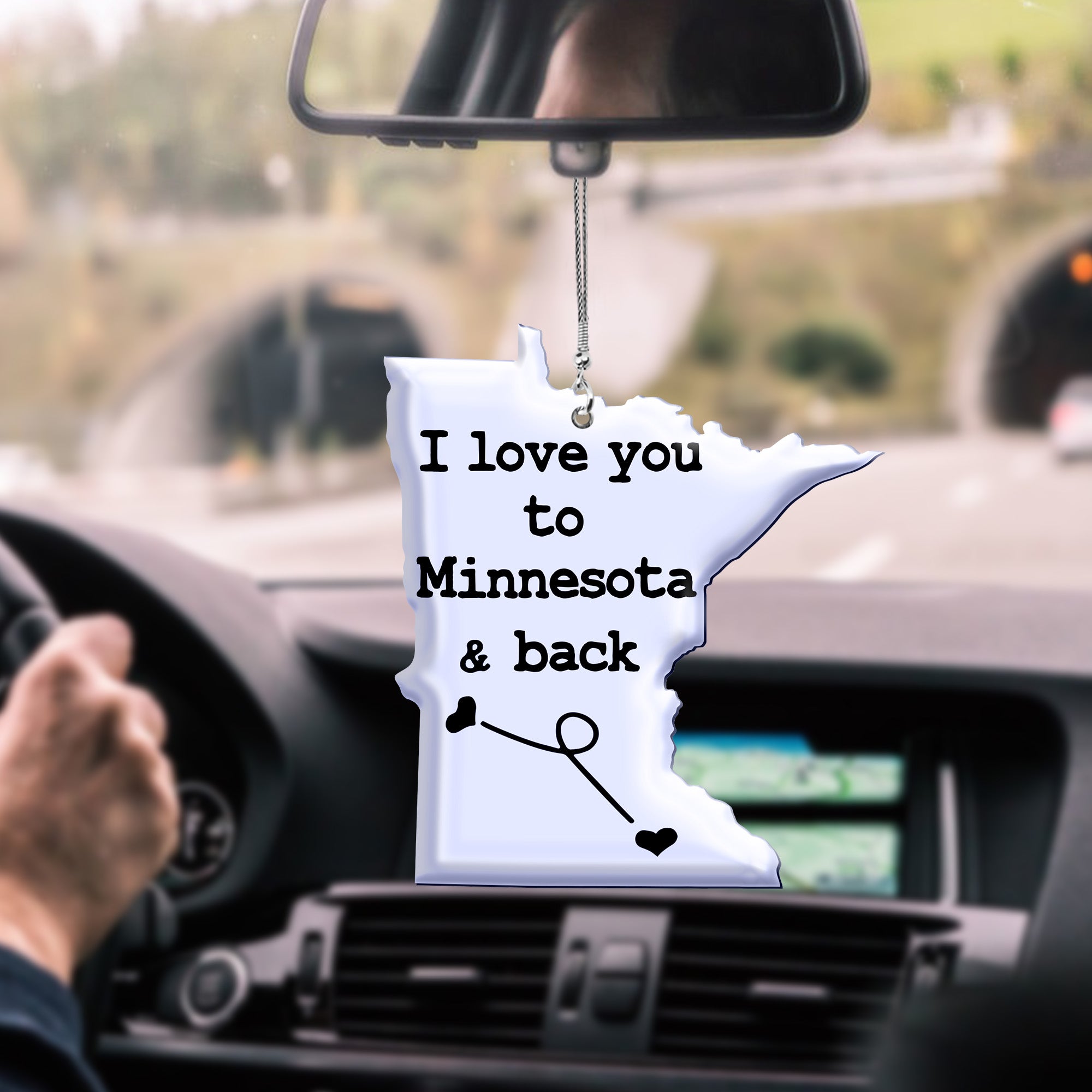 I Love You To Minnesota And Back Car Hanging Ornament - Car Hanging Ornament Born Teezalo