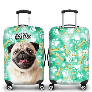 Custom Photo Dog Cat Lovers Luggage Covers, Gift For Traveling Lovers