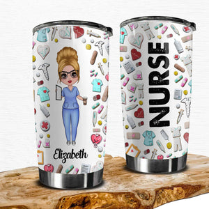 Cute Nurse Personalized Tumbler With Picture