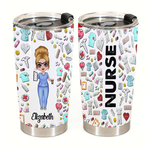 Cute Nurse Personalized Tumbler With Picture