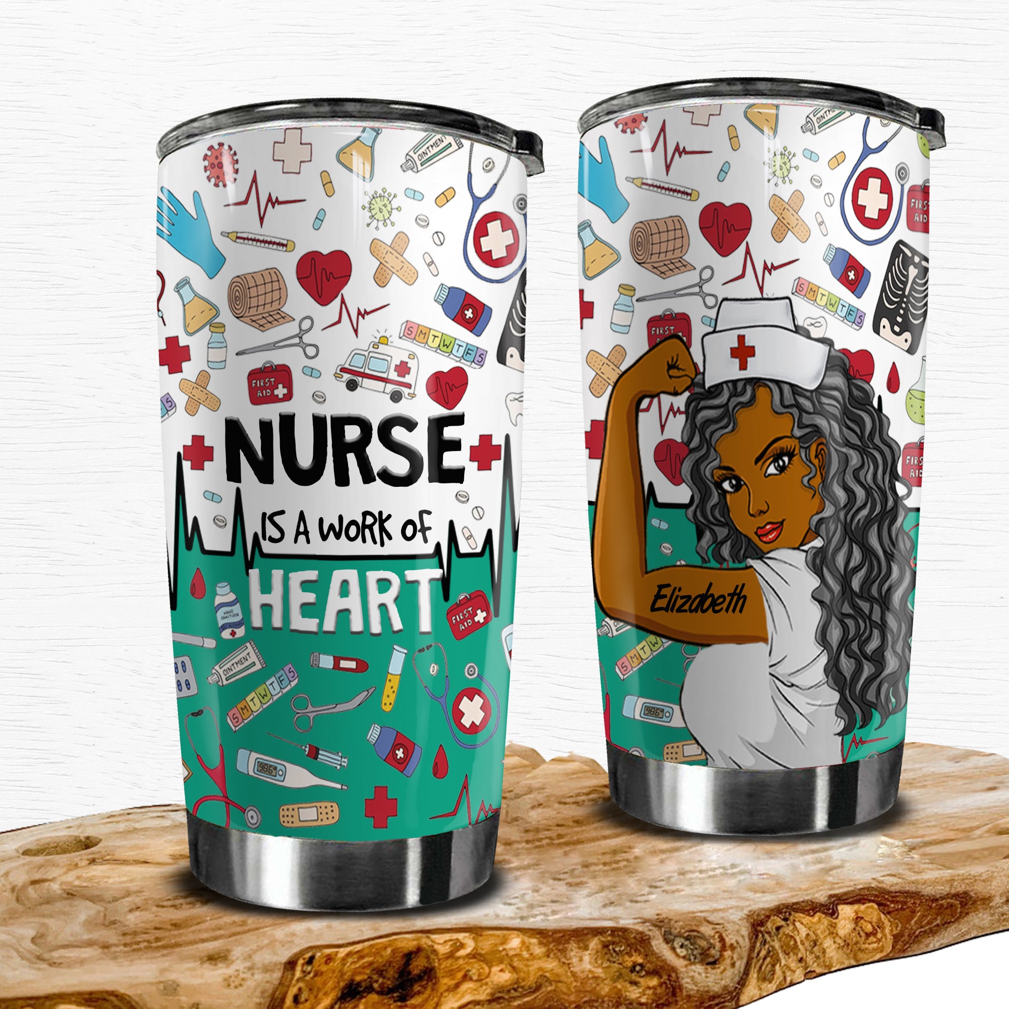 Personalized Nurse Water Bottle, RN Gift, Custom Tumbler With Straw, Nurses  Are a Work of Heart, Gift for Doctor, Custom Water Bottle 