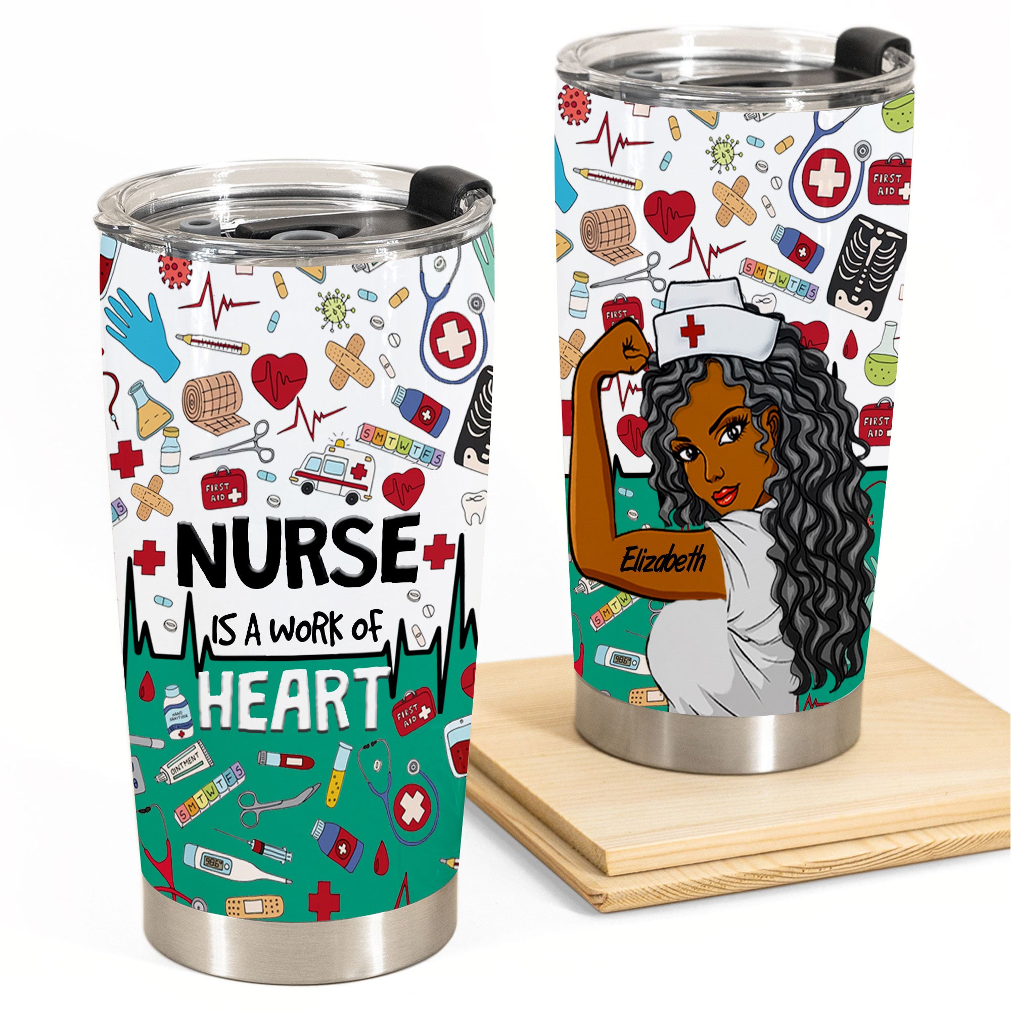 Nurse Is A work Of Heart Personalized Tumbler