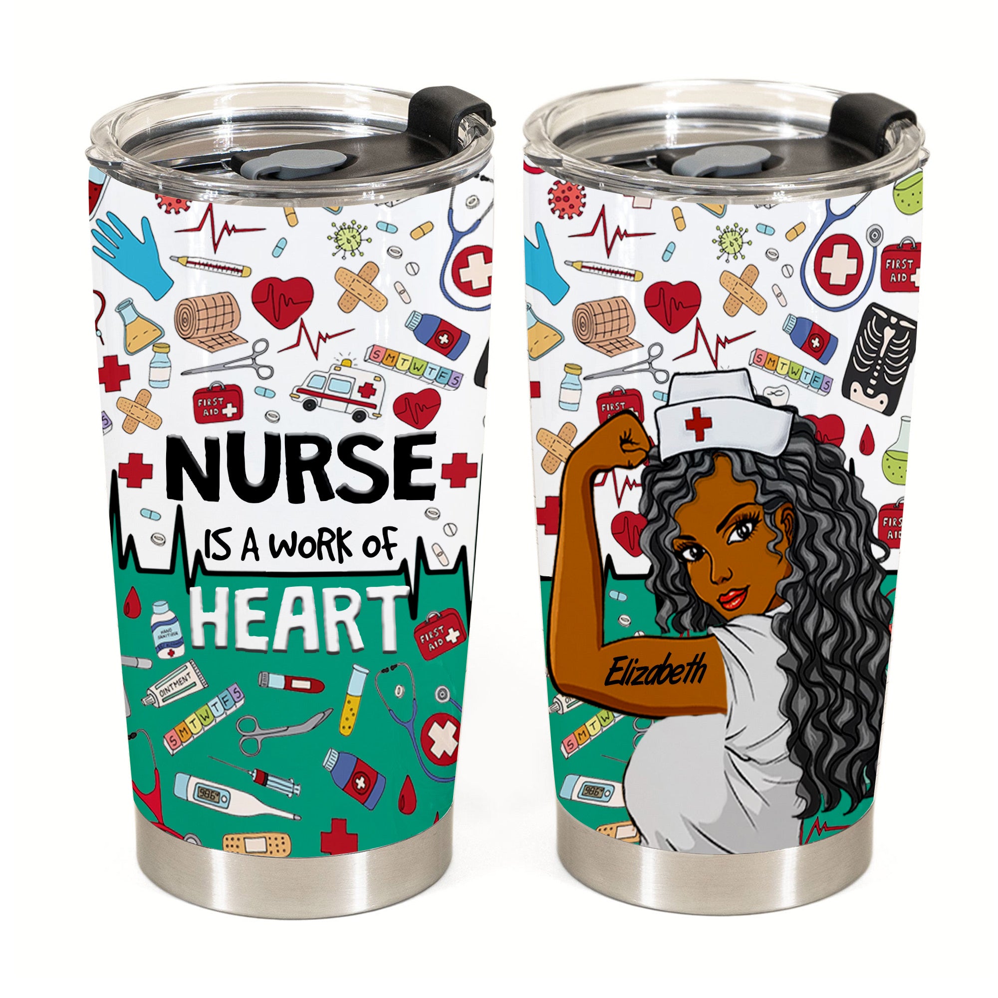 Nurse Is A work Of Heart Personalized Tumbler