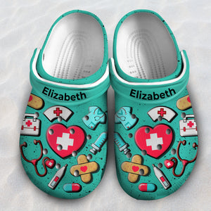 Nurse Personalized Clogs Shoes With Symbols