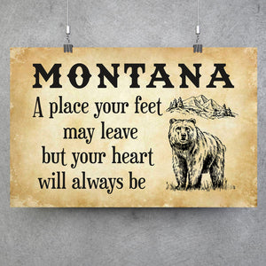 Montana A Place Your Heart Will Always Be Poster - Poster Teezalo
