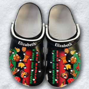 Pan African Personalized Clog Shoes With Half Flag Symbols