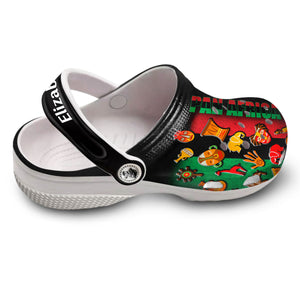 Pan African Personalized Clog Shoes With Half Flag Symbols